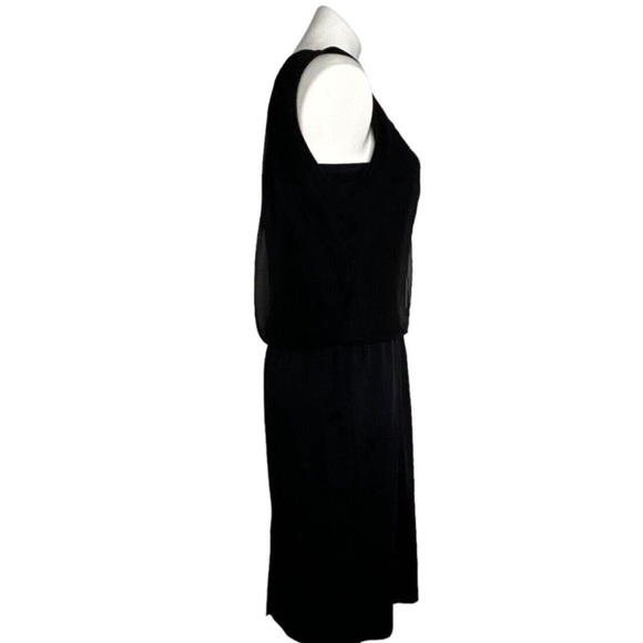 Lafayette 148 sample piece dress in black silk w/elastic waist - Picture 14 of 14